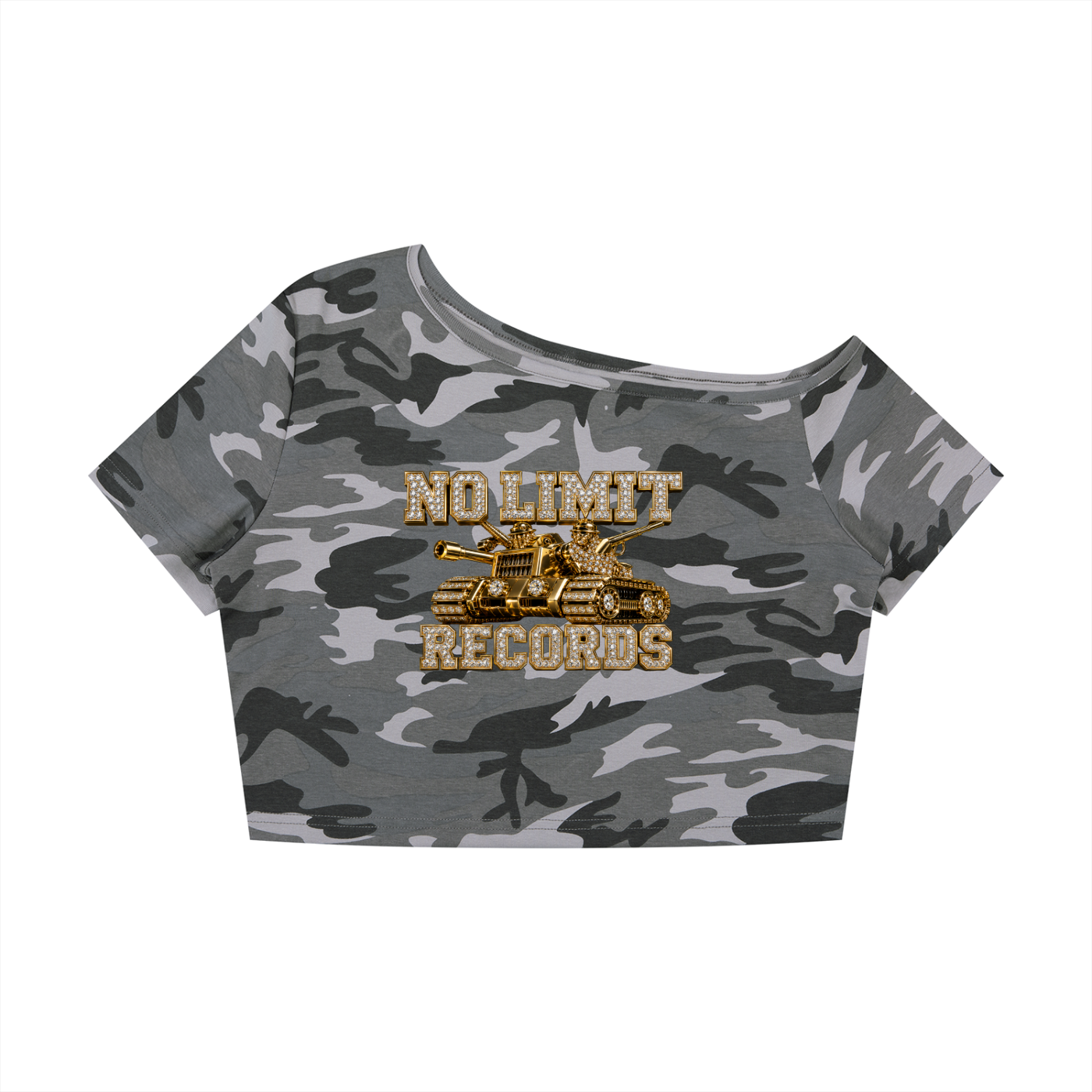No Limit Records Shoulder Crop Tee