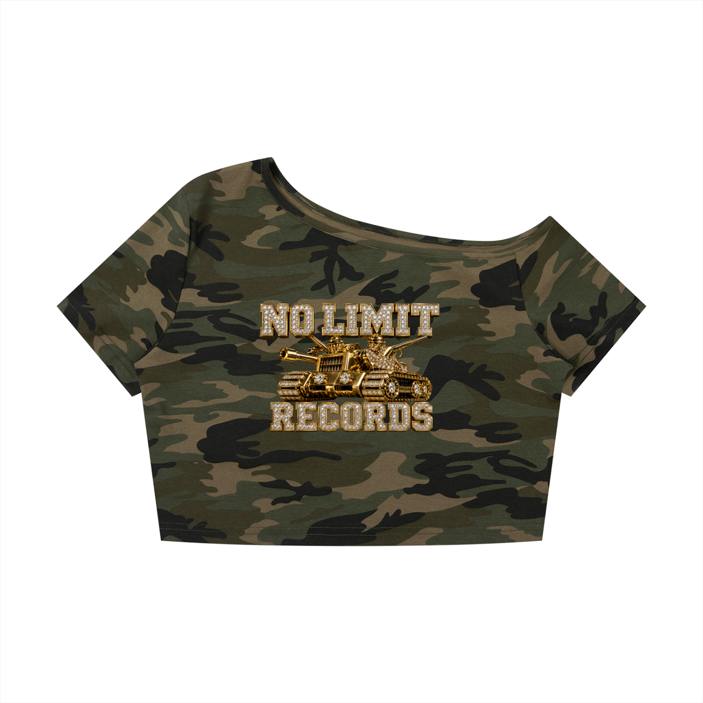No Limit Records Shoulder Crop Tee